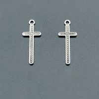 Tibetan Style Cross Pendants, antique silver color plated, vintage & DIY, nickel, lead & cadmium free, 12x31mm, Approx 100PCs/Bag, Sold By Bag