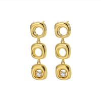 Cubic Zirconia Micro Pave Brass Earring, plated, fashion jewelry & micro pave cubic zirconia & for woman, more colors for choice, nickel, lead & cadmium free, 9x34mm, Sold By Pair