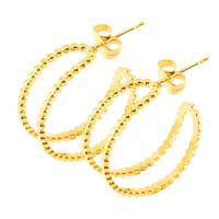 Edelstahl Ohrringe, 304 Edelstahl, 18K vergoldet, Modeschmuck & für Frau, goldfarben, 8x24mm, verkauft von Paar