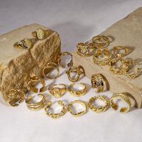 Anel de dedo de aço inoxidável, Aço inoxidável 304, 18K banhado a ouro, joias de moda & Vario tipos a sua escolha & para mulher, dourado, vendido por PC