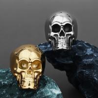 Titanium Steel Finger Ring, Skull, polished, fashion jewelry & different size for choice & for man, more colors for choice, Sold By PC