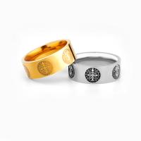 Пальцевидное Кольцо Титановой Стали, титан, полированный, ювелирные изделия моды & разный размер для выбора & Мужский, Много цветов для выбора, продается PC