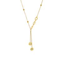 Fashion Fringe náhrdelník, Titanium ocel, s 1.57inch extender řetězce, 18K pozlacené, módní šperky & pro ženy & s drahokamu, zlatý, Prodáno za Cca 15.75 inch Strand