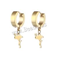 Titanium Steel  Earring, Crane, Vacuum Ion Plating, Unisex & different styles for choice, more colors for choice, 9x30mm, Sold By PC
