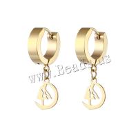 Titanium Steel  Earring, Vacuum Ion Plating, Unisex & different styles for choice, more colors for choice, 9x28mm, Sold By PC