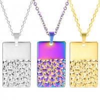 Stainless Steel smycken halsband, 304 rostfritt stål, Rektangel, mode smycken & olika stilar för val & för kvinna, fler färger för val, 16x27mm, Längd Ca 50 cm, Säljs av PC