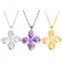 Stainless Steel Jewelry Necklace, 304 Stainless Steel, Flower, Vacuum Ion Plating, fashion jewelry & different styles for choice & for woman, more colors for choice, 42x45mm, Length:Approx 50 cm, Sold By PC