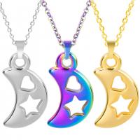 Stainless Steel Jewelry Necklace 304 Stainless Steel Moon Vacuum Ion Plating fashion jewelry & for woman Length Approx 50 cm Sold By PC
