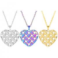 Stainless Steel Jewelry Necklace, 304 Stainless Steel, Heart, Vacuum Ion Plating, fashion jewelry & different styles for choice & for woman, more colors for choice, 20x19mm, Length:Approx 50 cm, Sold By PC