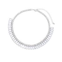Akryl Halskæde, med 9CM extender kæde, sølvfarvet forgyldt, mode smykker & for kvinde, Længde Ca. 39 cm, Solgt af PC