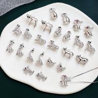 Brass Jewelry Pendants Chinese Zodiac plated DIY & with rhinestone nickel lead & cadmium free Sold By PC