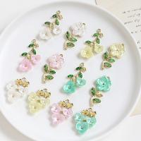 Zinc Alloy Pendants with Crystal & Plastic Pearl plated DIY nickel lead & cadmium free Sold By PC