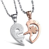 Stainless Steel Jewelry Necklace, 304 Stainless Steel, Heart, plated, fashion jewelry & different styles for choice & for couple, more colors for choice, nickel, lead & cadmium free, Length:Approx 55 cm, Sold By Pair