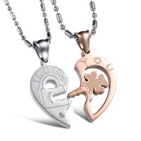 Stainless Steel Jewelry Necklace 304 Stainless Steel Heart plated fashion jewelry & for couple nickel lead & cadmium free Sold By Pair