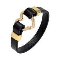 PU Leather Cord Bracelets with Zinc Alloy plated Unisex Length Approx 21 cm Sold By PC