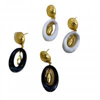 Tibetan Style Drop Earrings, with Resin, plated, for woman, more colors for choice, Sold By PC