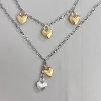 Collier de bijoux en alliage de zinc, coeur, Placage, pour femme, plus de couleurs à choisir, Vendu par PC