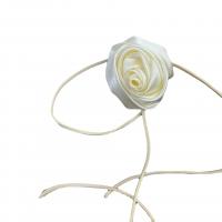 Mode-Halskette, Stoff, Blütenblätter, handgemacht, für Frau, keine, Länge:ca. 45 cm, verkauft von PC