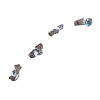 Zinklegierung Fingerring , mit Opal, plattiert, Einstellbar & verschiedene Stile für Wahl & für Frau, Silberfarbe, verkauft von PC