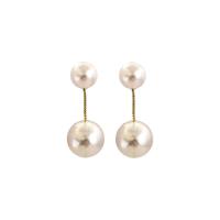 Brass Stud Earring with Plastic Pearl gold color plated fashion jewelry & for woman white nickel lead & cadmium free Sold By Pair