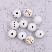 Perles en bois, Conception de Noël & DIY & styles différents pour le choix, blanc, 20mm, Vendu par PC