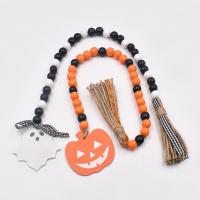 Hemu Beads Hanging Ornaments, with Linen, Halloween Design, more colors for choice, Length:Approx 65 cm, Sold By PC