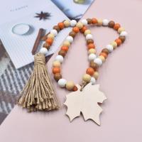 Wood Hanging Ornaments, with Linen, Halloween Design & different styles for choice, Length:Approx 108 cm, Sold By PC