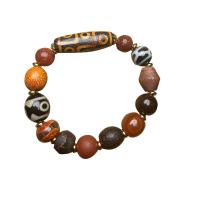 Agate Jewelry Bracelet, Tibetan Agate, with Tibetan Style bead & Agate, handmade, Natural & fashion jewelry & Unisex, 40mm, Sold Per 20-22 cm Strand