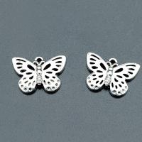 Tibetan Style Animal Pendants, Butterfly, antique silver color plated, vintage & DIY & hollow, nickel, lead & cadmium free, 25x18mm, Approx 100PCs/Bag, Sold By Bag