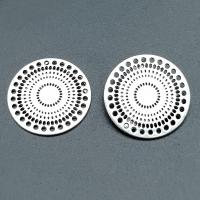 Tibetan Style Flat Round Pendants, antique silver color plated, vintage & multihole & DIY, nickel, lead & cadmium free, 28mm, Approx 100PCs/Bag, Sold By Bag
