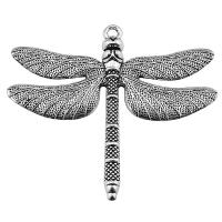 Tibetan Style Animal Pendants, Dragonfly, antique silver color plated, vintage & DIY, nickel, lead & cadmium free, 63x71mm, Approx 50PCs/Bag, Sold By Bag