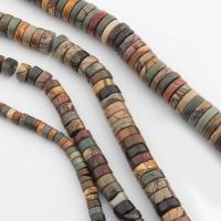 Koraliki z kameniem szlachetnym, Jaspis impresyjny, Płaskie koło, DIY & różnej wielkości do wyboru, mieszane kolory, sprzedawane na około 41.2 cm Strand