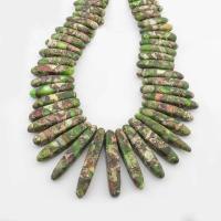 Perles bijoux en pierres gemmes, Jaspe d'impression, DIY, couleurs mélangées, 47x7mm, Vendu par Environ 43 cm brin