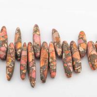 Koraliki z kameniem szlachetnym, Jaspis impresyjny, DIY, mieszane kolory, 45x8mm, sprzedawane na około 40.6 cm Strand