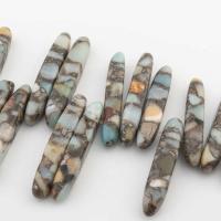 Koraliki z kameniem szlachetnym, Jaspis impresyjny, DIY, mieszane kolory, 42x6mm, sprzedawane na około 42.2 cm Strand