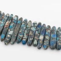 Perles bijoux en pierres gemmes, Jaspe d'impression, DIY, couleurs mélangées, 50x7mm, Vendu par Environ 42.1 cm brin
