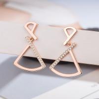 Cubic Zirconia Micro Pave Brass Earring, rose gold color plated, fashion jewelry & micro pave cubic zirconia & for woman, nickel, lead & cadmium free, 20x30mm, Sold By Pair
