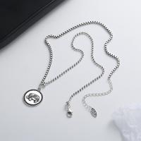 Sterling Silver Κολιέ, 925 ασημένιο ασήμι, με 1.97inch επεκτατικού αλυσίδας, κοσμήματα μόδας & για τη γυναίκα, νικέλιο, μόλυβδο και κάδμιο ελεύθεροι, Μήκος Περίπου 15.75 inch, Sold Με PC