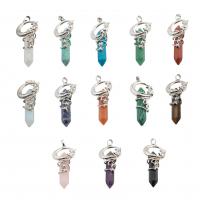 Gemstone Pendants Jewelry, different materials for choice & Unisex, 60x34x10mm, Hole:Approx 3mm, Sold By PC