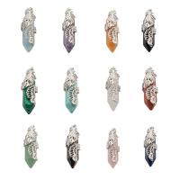 Bijoux Pendentifs en pierres gemmes, pierre gemme, avec laiton, différents matériaux pour le choix & unisexe, 51x16x13mm, Trou:Environ 5mm, Vendu par PC