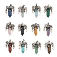 Gemstone Pendants Jewelry, with Tibetan Style, different materials for choice & Unisex, 60x33x15mm, Hole:Approx 4mm, Sold By PC