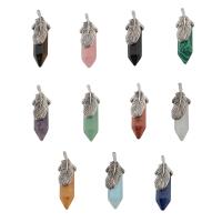 Gemstone Pendants Jewelry, with Brass, different materials for choice & Unisex, 48x14x13mm, Hole:Approx 3mm, Sold By PC