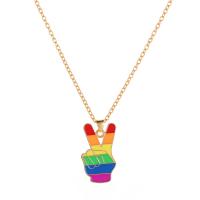 Zinc Alloy Jewelry Necklace with 1.97inch extender chain KC gold color plated fashion jewelry & for woman & enamel rainbow colors nickel lead & cadmium free Sold Per Approx 19.29 Inch Strand