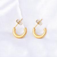 Titanium Steel  Earring, plated, fashion jewelry & for woman, golden, 20.60mm, Sold By PC