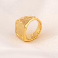 Anillo de dedo de Titantium Acero, Partículas de acero, chapado, Joyería & diverso tamaño para la opción & para mujer, dorado, Vendido por UD