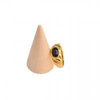 Kubni cirkonij nehrđajućeg Čelik Ring Finger, 304 nehrđajućeg čelika, bez spolne razlike & različite veličine za izbor & micro utrti kubni cirkonij, zlatan, Prodano By PC