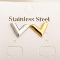 Pendiente de acero de titanio, Partículas de acero, Letra V, Joyería & unisexo, más colores para la opción, 2mm, Vendido por Par