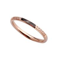 Titanium Steel Finger Ring, with Shell, Vacuum Ion Plating, different size for choice & for woman & with rhinestone, rose gold color, Sold By PC