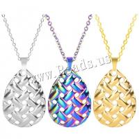 Stainless Steel Jewelry Necklace, 304 Stainless Steel, Teardrop, Vacuum Ion Plating, fashion jewelry & different styles for choice & for woman, more colors for choice, 17x24mm, Length:Approx 50 cm, Sold By PC