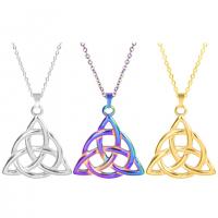 Stainless Steel Jewelry Necklace, 304 Stainless Steel, Triangle, Vacuum Ion Plating, fashion jewelry & different styles for choice & for woman & hollow, more colors for choice, 26x27mm, Length:Approx 50 cm, Sold By PC